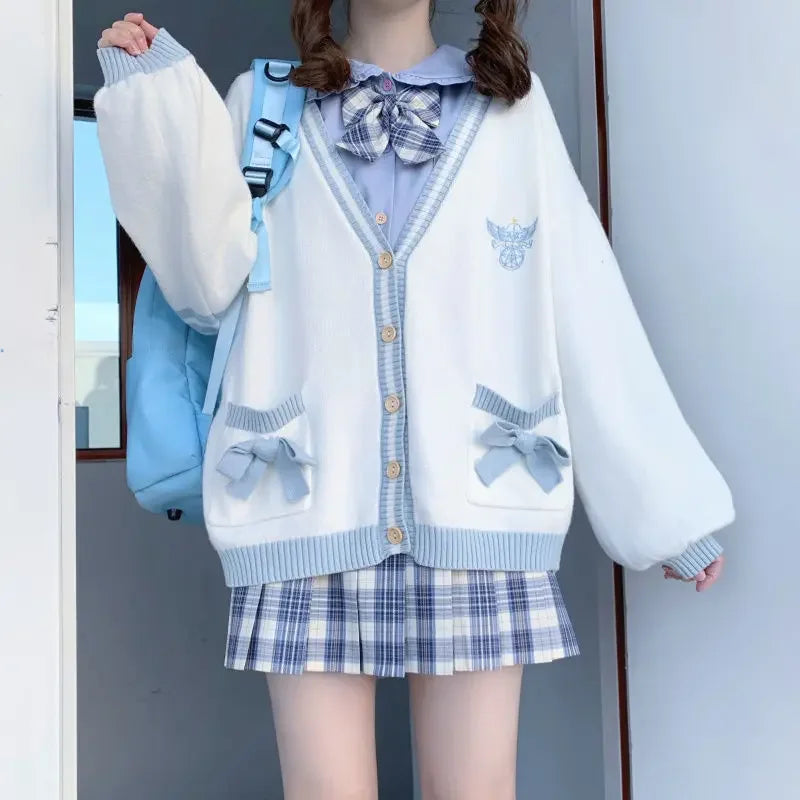 cute sueter coreano con cardigan bordado de excelente calidad