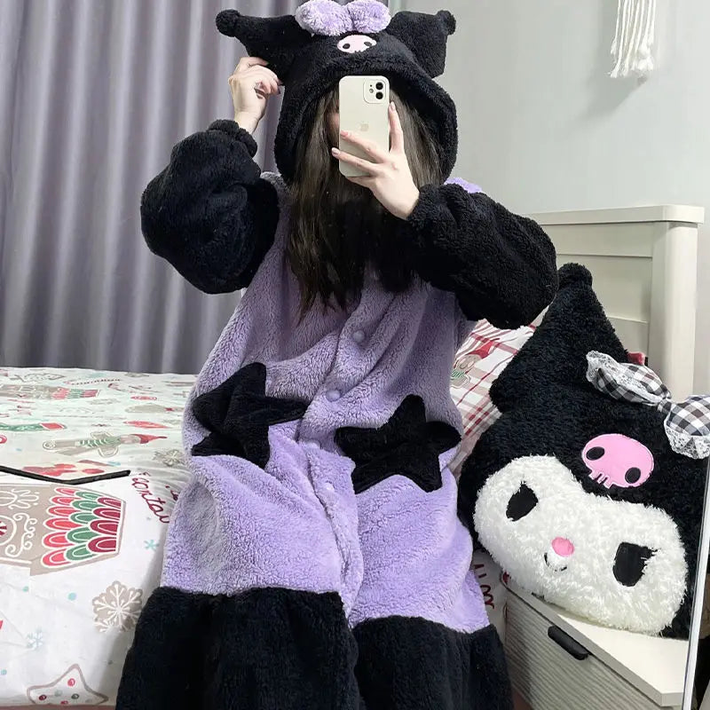 Pijama de terciopelo kwaii de Kuromi