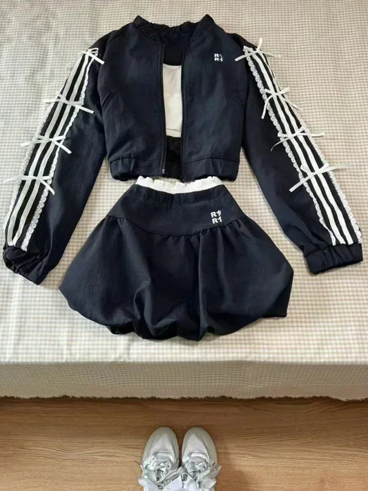 Conjunto estilo deportivo aesthetic de moda coreana para mujer