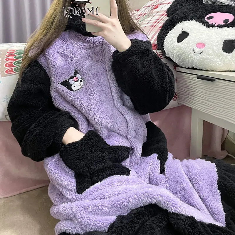 Pijama de terciopelo kwaii de Kuromi