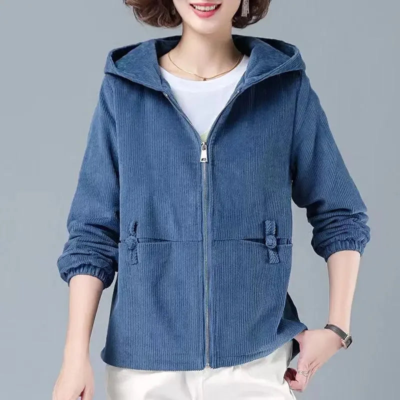 Chaqueta de pana holgada estilo coreano