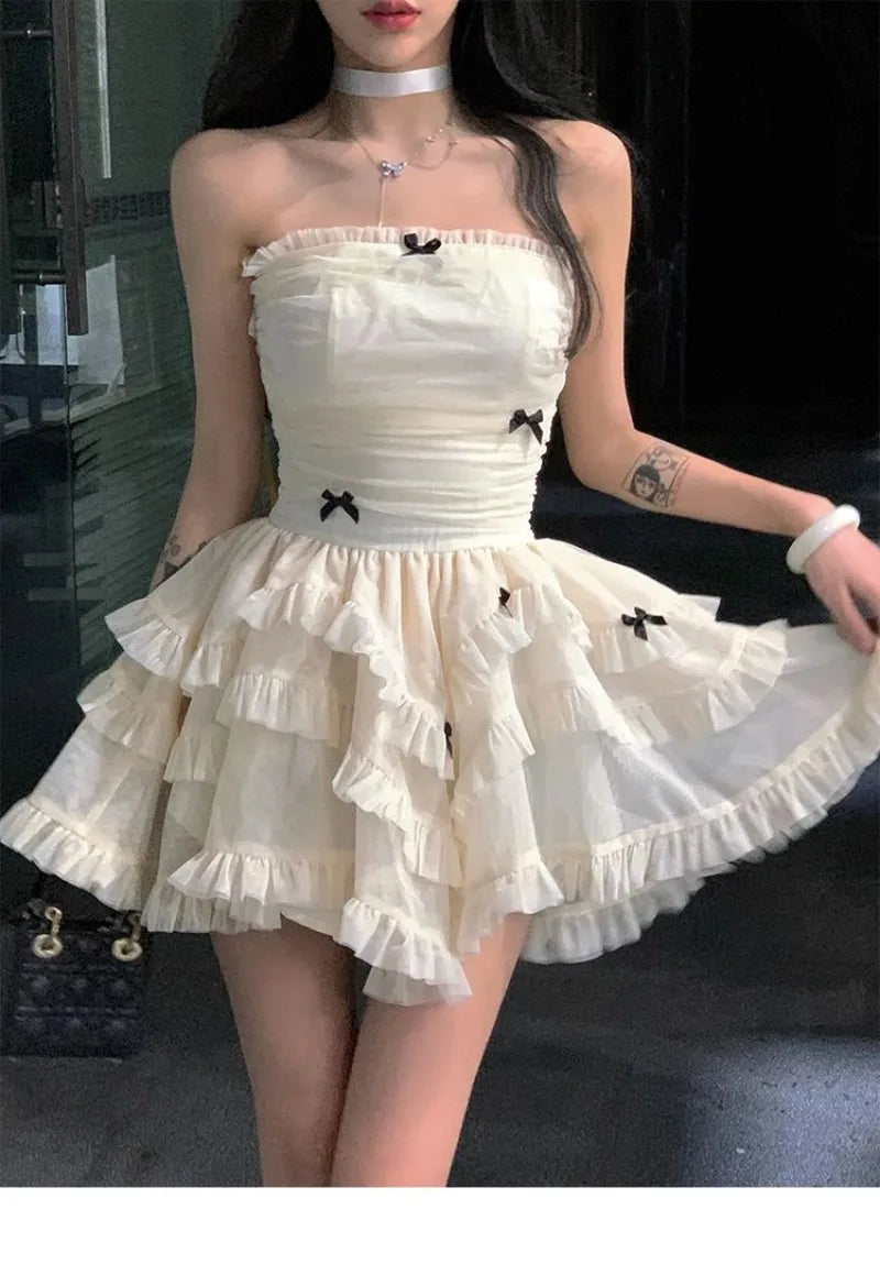 Sexy mini vestido, coreano, informal sin mangas