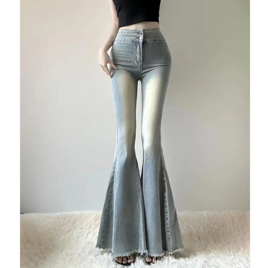 Pantalones vaqueros acampanados estilo coreano