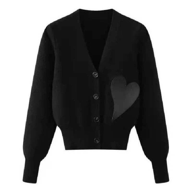 Blusa manga larga tipo cardigan de moda coreana